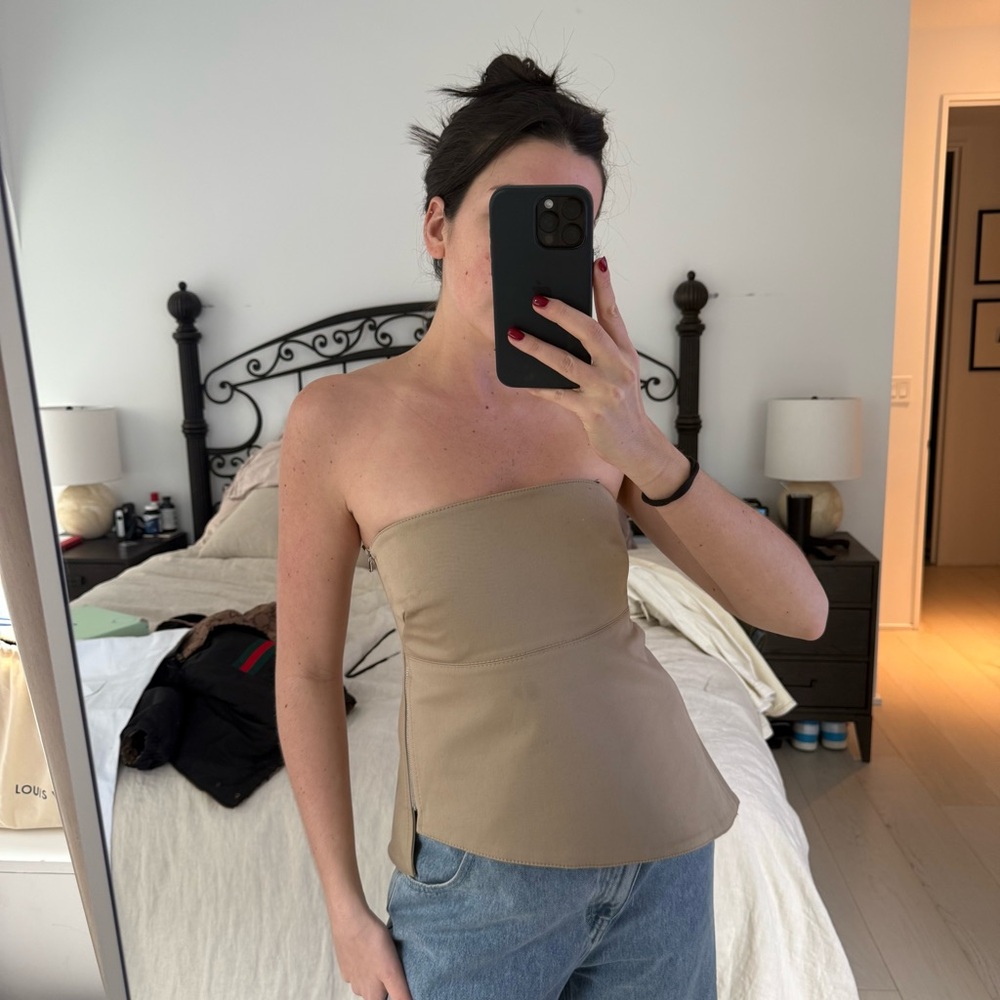 Zara Stylish Tan Strapless Top